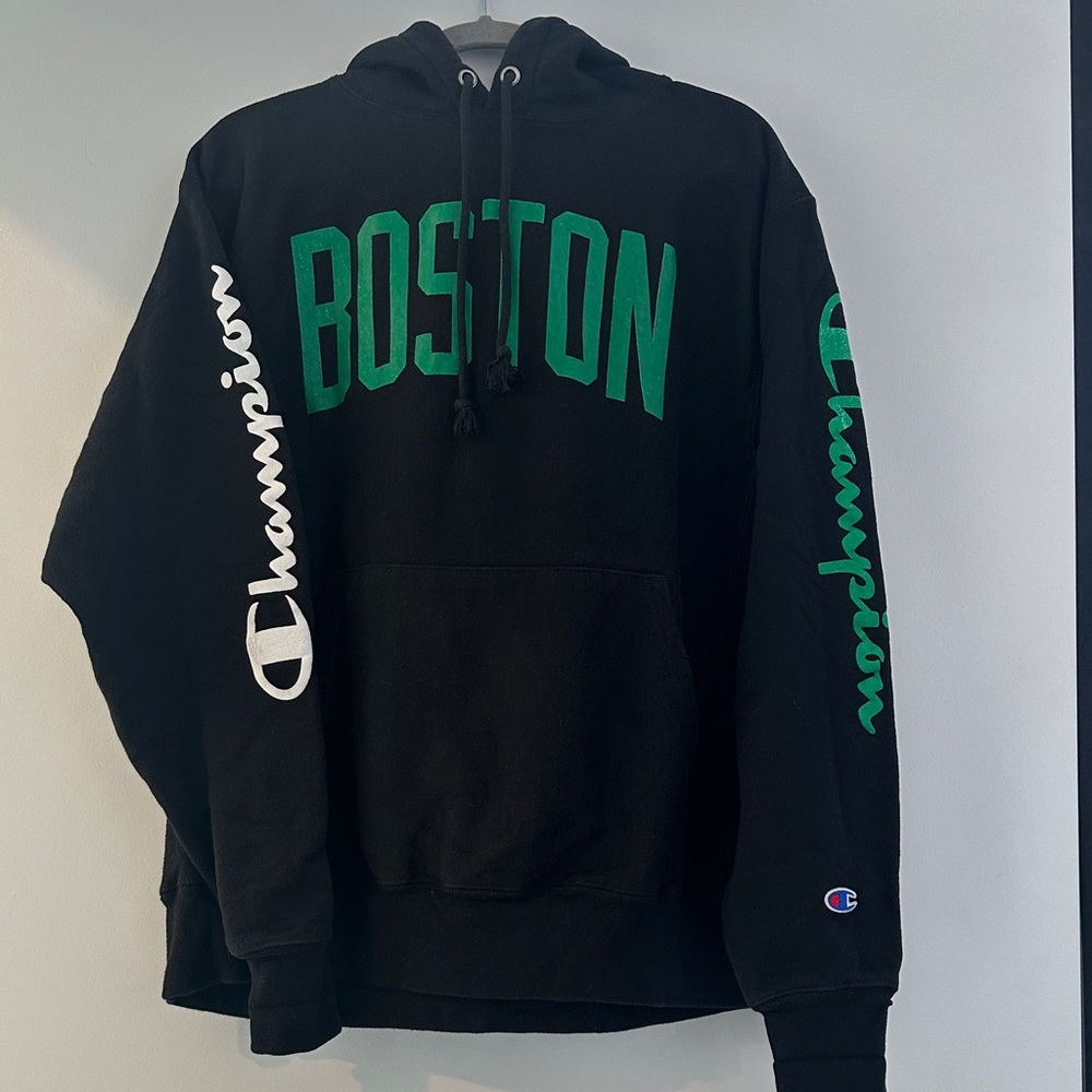 Boston Celtics Black Champion Hoodie Sweatshirt